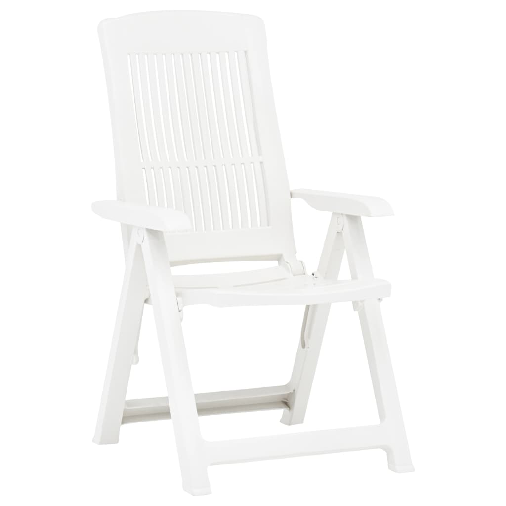 Verstellbare Gartenstühle 2 Stk. Kunststoff Weiss